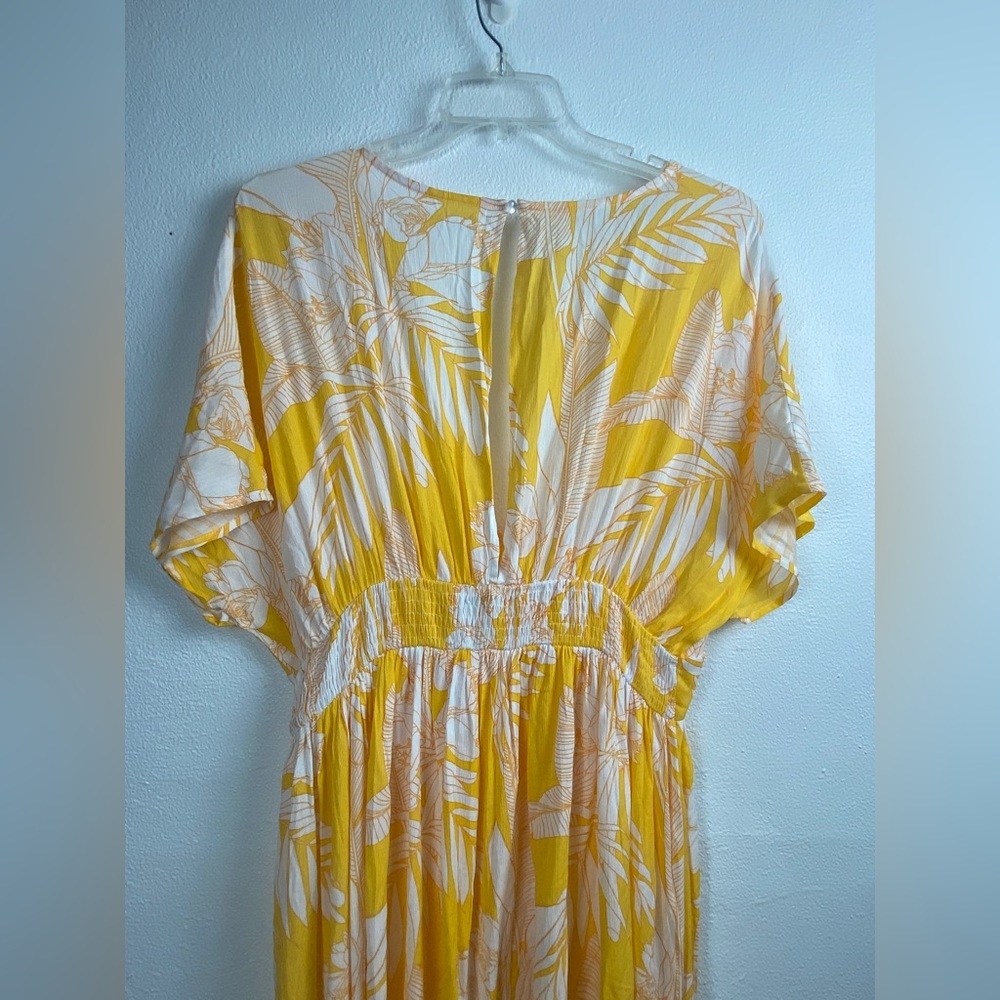 CUPSHE Womens Summer Midi Dress V Neck Button Elastic Waist Cut Out Back XXL NWT - Picture 8 of 14